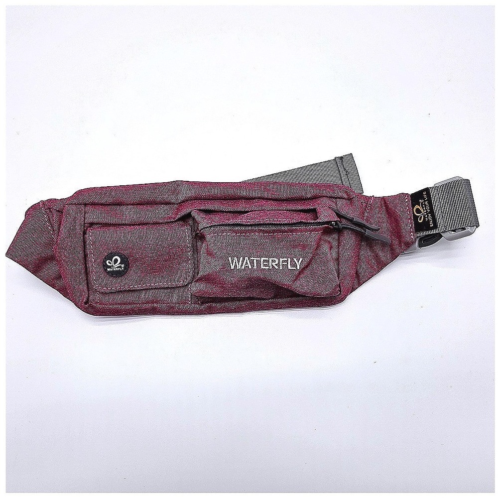 WATERFLY Unisex Belt Bag Fanny Pack Burgundy Adjustable Strap Zipper Pockets‎